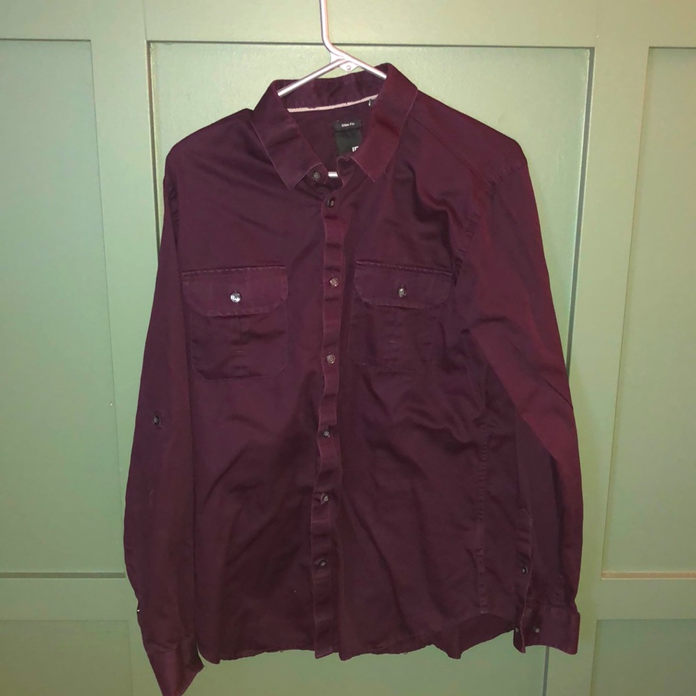 J Ferrar Lg slim fit purple casual button down